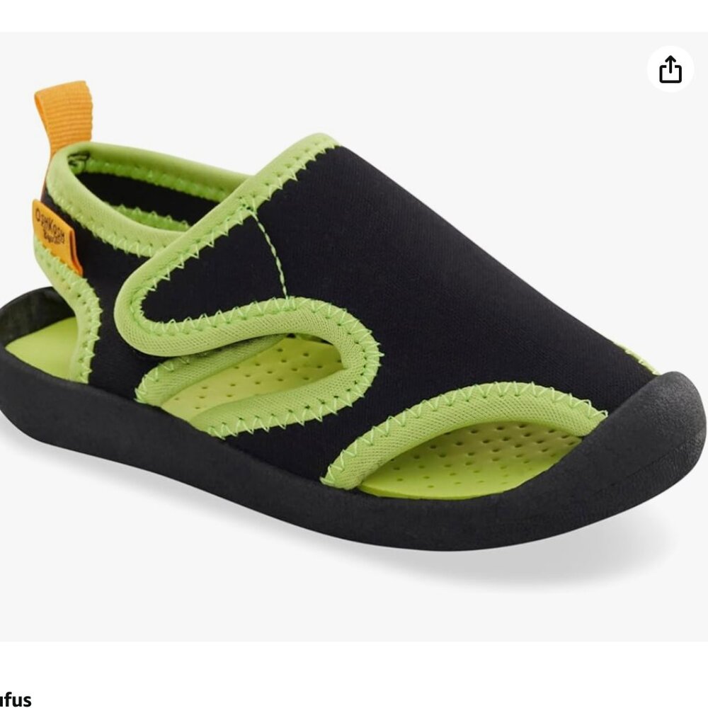 NWT Oshkosh Swimmie-B Water Shoe Sandal Toddler Kids 10 Black Green Unisex